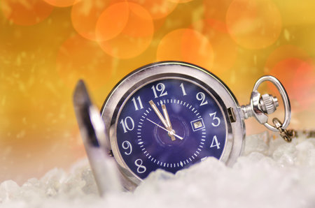 celebration of New Year's eve Twelve o'clock hour on bokeh backgroundの写真素材