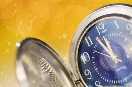 celebration of New Year's eve Twelve o'clock hour on bokeh backgroundの写真素材