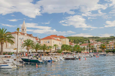 Picturesque old town of Supetar. Supetar is the biggest town of Brac island in Croatia.のeditorial素材