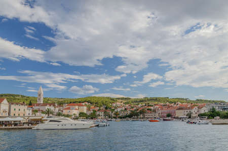 Picturesque old town of Supetar. Supetar is the biggest town of Brac island in Croatia.のeditorial素材