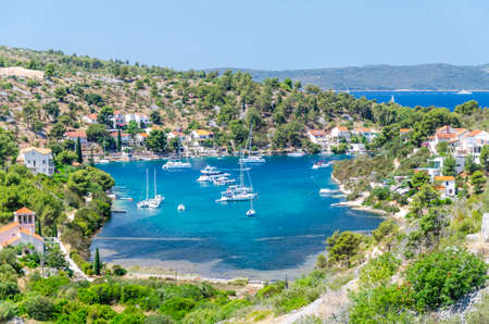 Scenic view on Bobovisca located on the west coast of Brac island in Croatia.