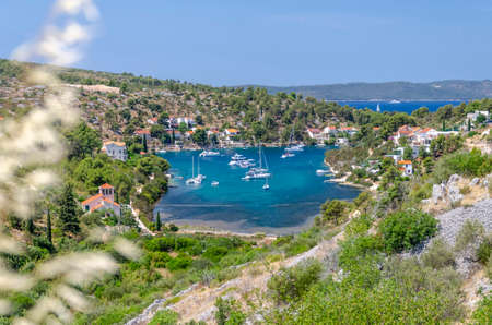 Scenic view on Bobovisca located on the west coast of Brac island in Croatia.の写真素材