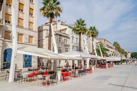 Picturesque view of Riva Promenade in Split. Split is the biggest coastal city in Croatiaのeditorial素材