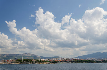 Picturesque panorama of Split. Split is the biggest coastal city in Croatiaの写真素材