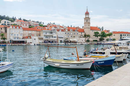 Picturesque bay in Sutivan village. Sutivan is situated on the north coast of Brac island in Croatiaのeditorial素材