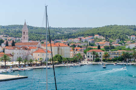 Picturesque old town of Supetar. Supetar is the biggest town of Brac island in Croatia.のeditorial素材