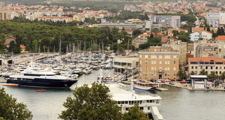 ZADAR, CROATIA - JULY 08, 2014: Harbor in Dalmatian town of Zadar on July 08, 2014.のeditorial素材