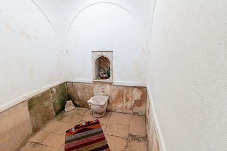 BLAGAJ, BOSNIA AND HERZEGOVINA - JULY 12, 2016: Blagaj Dervish House, bathroom in Tekke on Buna riverのeditorial素材