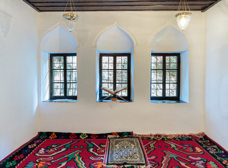 BLAGAJ, BOSNIA AND HERZEGOVINA - JULY 12, 2016: Blagaj Dervish House, one of rooms in Tekke on Buna riverのeditorial素材