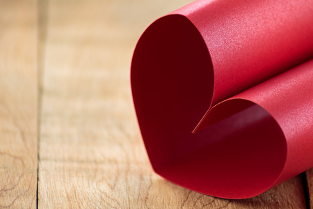 Heart made of red glitter paper, Valentine theme backgroundの写真素材