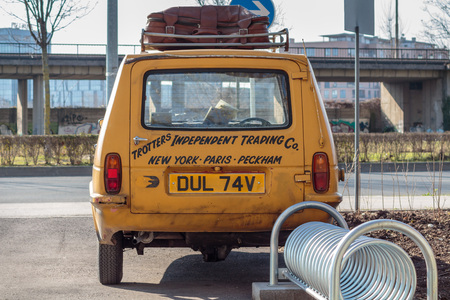 ZAGREB, CROATIA - MARCH 07, 2015: Trotters Independent Traders reliant regal as used in Only Fools...