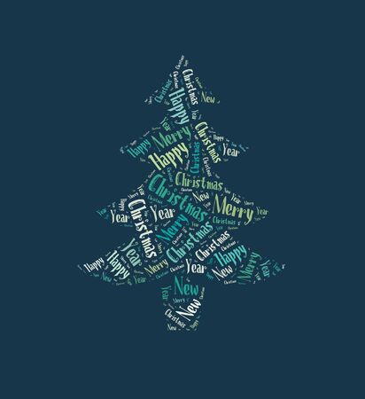 Christmas tree word cloudの写真素材