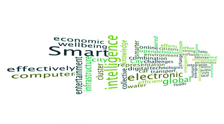 Smart city word cloud illustrationの写真素材