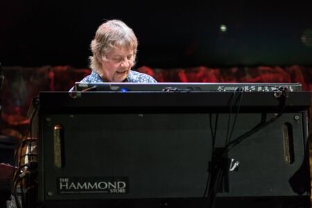ZAGREB, CROATIA - MAY 16, 2017: Deep Purple keyboards player Don Airey on stage during their The Long Goodbye tour at Arena Zagreb.のeditorial素材