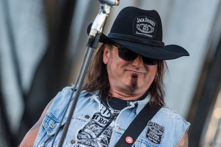 ZAGREB, CROATIA - JUNE 27, 2017: Zagreb Rockfest. Hard Time band lead singer Gordan Penava Pista
