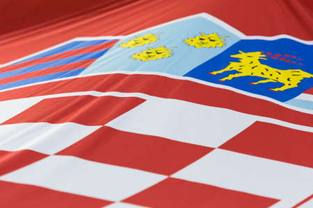 Croatian flag close up background の写真素材