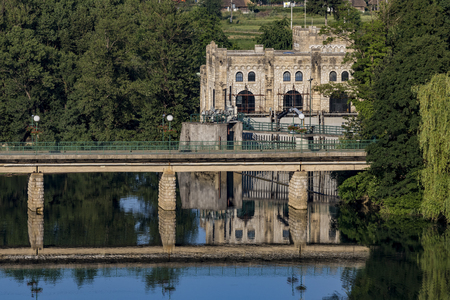 The Ozalj Hydroelectric Power Plant  built in 1908 as the first larger power plant in the continental part of Croatiaの写真素材