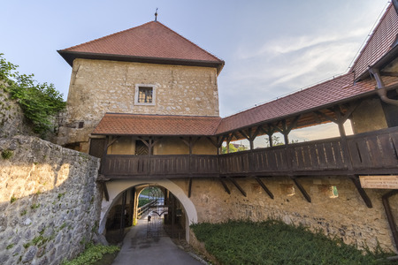 Entrance to Ozalj medival castle in town Ozalj, Croatia first mention of it dates from 1244のeditorial素材