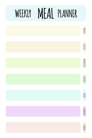 Vector planner. Format A4. Cute page for notes. Notebooks, diary, school accessories. Cute romantic planner page. Planner Template. Organizer and Schedule.のイラスト素材