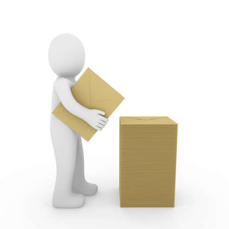 3d, human, letter, mail, email, post, business, paperの写真素材