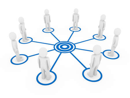 3d human men connection team teamwork circle blueの写真素材
