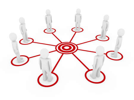 3d human men connection team teamwork circle redの写真素材