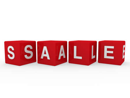 3d red sale cube dice percent business promotionの写真素材