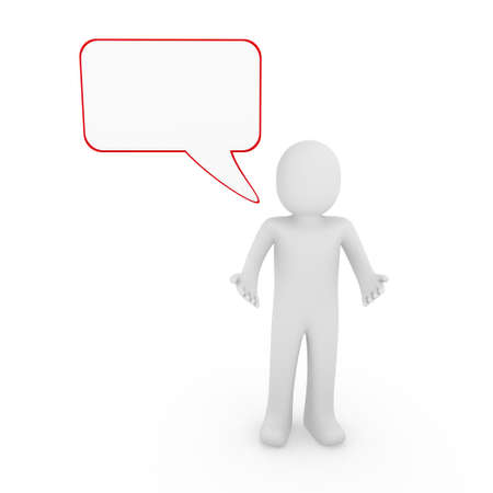 3d human man speak talk communication banner redの写真素材