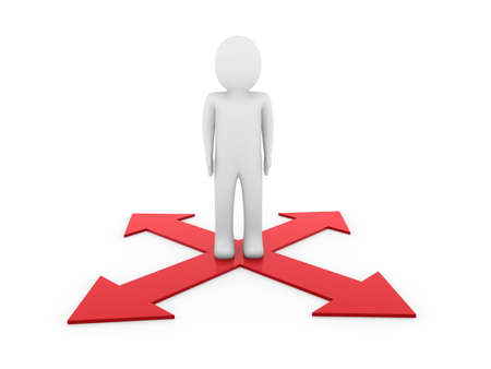 3d man human arrow red way direction successの写真素材