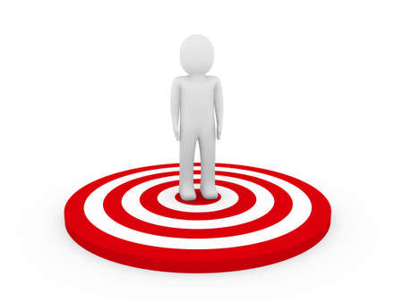 3d man human target center red hit の写真素材