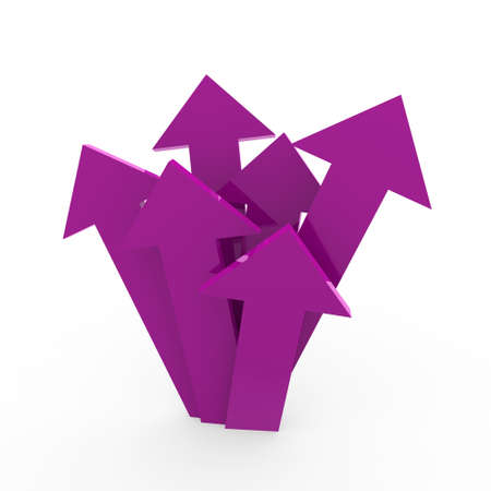 3d arrow high purple chart business success winの写真素材