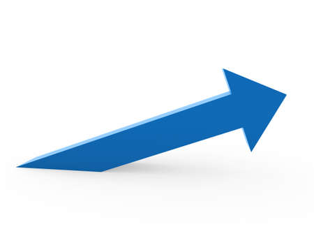 3d arrow blue up success high growthの写真素材