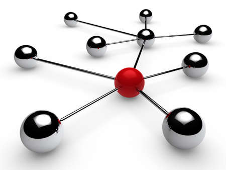3d, red, chrome, ball, network, communication, white