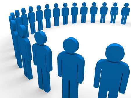 3d team circle blue community social teamworkの写真素材