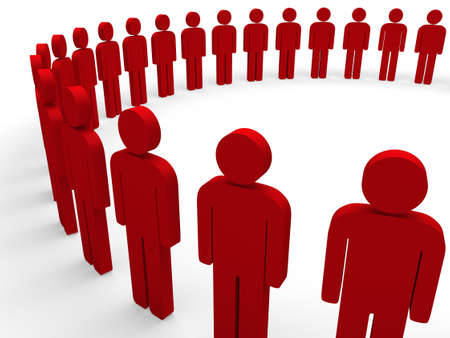 3d team circle red community social teamworkの写真素材