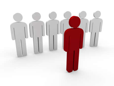 3d people red team teamwork business bossの写真素材