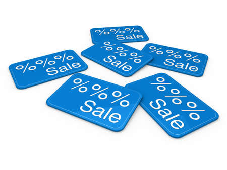 3d sale card blue promotion percentage retailの写真素材