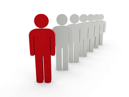 3d team leader boss company red teamworkの写真素材