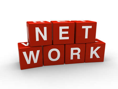 3d network red internet cube teamwork networkingの写真素材
