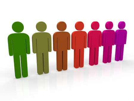 3d people group purple teamwork colorful pinkの写真素材