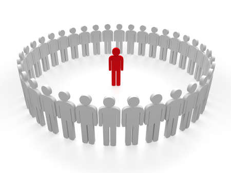3d leader red team circle people teamworkの写真素材