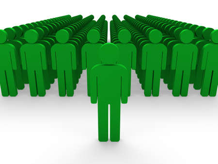 3d green team group boss leader team の写真素材