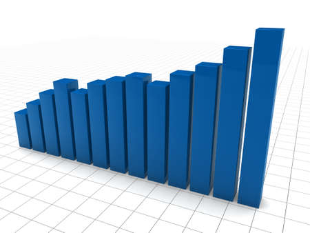 3d graph blue diagramm growth chart successの写真素材