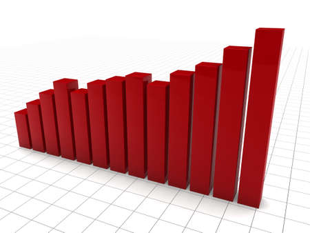 3d graph red diagramm growth chart successの写真素材