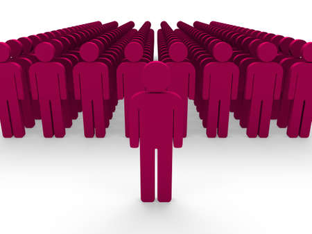 3d pink team group boss leader team の写真素材