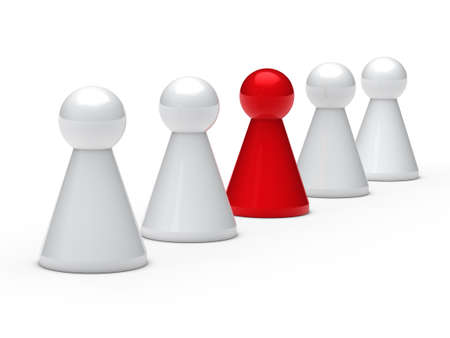 3d figure in a series with leadershipの写真素材