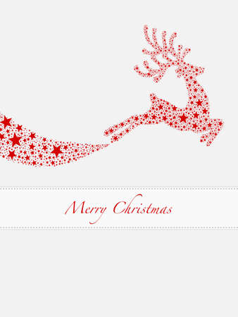 reindeer red from stars flying on backgroundの写真素材