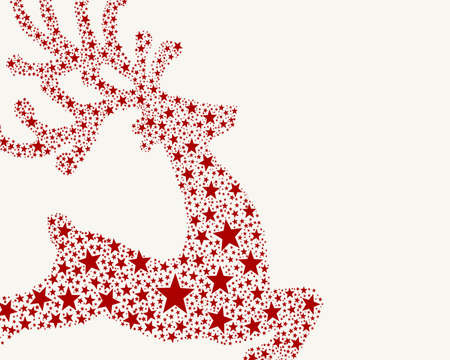 reindeer red from stars flying on backgroundの写真素材