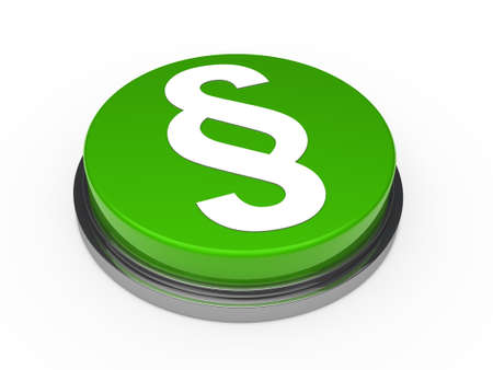 green chrome button with white paragraph symbolの写真素材