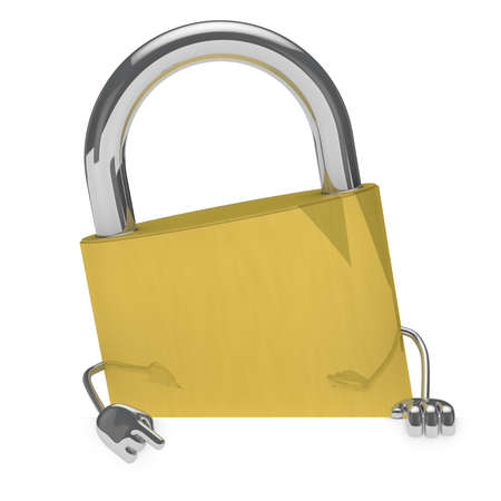 lock figure was behind a white wallの写真素材